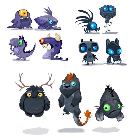 Creature/aliens/robots/mammal concepts things for the #dayjob -  I tried walking away from the 'cute' but #justhadto  #conceptwork #aliens #monsters #creatures #characterdesign #theyfloat Chibi Alien, Alien Character Design, Monsters Creatures, Creature Character, Monster Creature, Alien Character, Abstract Pattern Design, Cartoon Monsters, Alien Concept