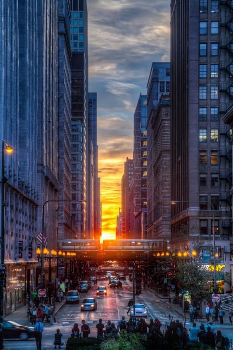 L. Chicago. Manhattan Henge, City Sunrise, Destination Imagination, Destination Unknown, City Of Chicago, Double Meaning, City Scapes, Chi Town, City Vibes