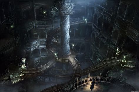 Research Hall Bloodborne Concept Art, Bloodborne Art, Rpg Map, 다크 판타지, Fantasy Castle, Fantasy City, Fantasy Places, Fantasy Setting, Bloodborne