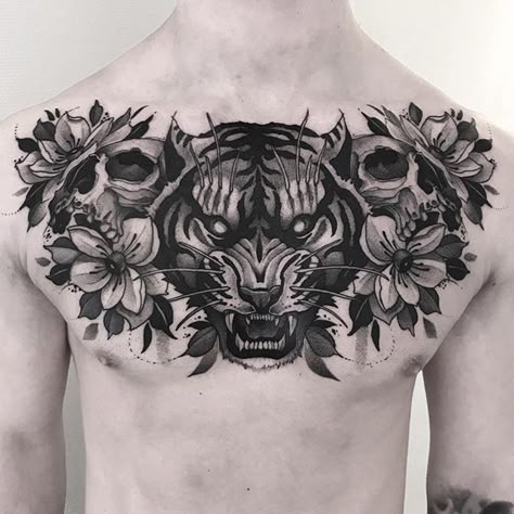 Chest Tattoo Drawings, Full Chest Tattoos, Men Tattoo Ideas, Neo Tattoo, Torso Tattoos, Muster Tattoos, Cool Chest Tattoos, Half Sleeve Tattoos For Guys, Chest Piece Tattoos