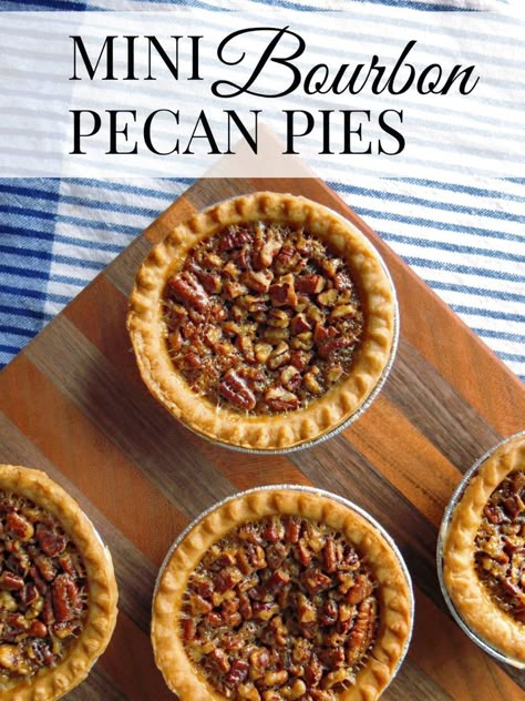 Mini Bourbon Pecan Pies are perfect for Thanksgiving entertaining. This pecan pie recipe used bourbon for a little kick of flavor that is nutty and woody. Food Blogger Elle Talk #PecanPie #PieRecipe #DessertRecipe #Bourbon Mini Pecan Pie Recipes, Miniature Desserts, Mini Pie Maker, Mini Pie Recipes, Bourbon Pecan Pie, Mini Pecan Pies, Pecan Pies, Thanksgiving Recipe, Dessert Simple