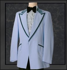 RUFFLED SHIRT | VELVET BOW TIE Mens Tux, 70s Fashion Men, Blue Tux, Homecoming Suits, Vintage Tuxedo, Blue Suit Men, 80s Men, The Wedding Singer, Add To Cart