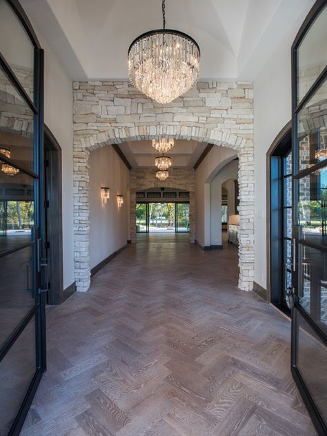 Whispering Way - Transitional - Entry - Dallas - by Cleve Adamson Custom Homes | Houzz Fancy Entryway, Formal Entryway Ideas, Transitional Entryway Ideas, Elegant Entryway Ideas Luxury, Elegant Entryway Ideas, Transitional Entryway, Transitional Entry, Open Foyer, Elegant Entryway