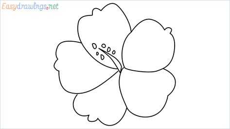 How To Draw Hibiscus Emoji Step by Step - [7 Easy Phase] Hibiscus Flower Step By Step, Draw Hibiscus Flower, Flower Step By Step, Drawing Lesson, Hibiscus Flower, Drawing Lessons, Drawing Tutorials, Hibiscus Flowers, Easy Tutorial