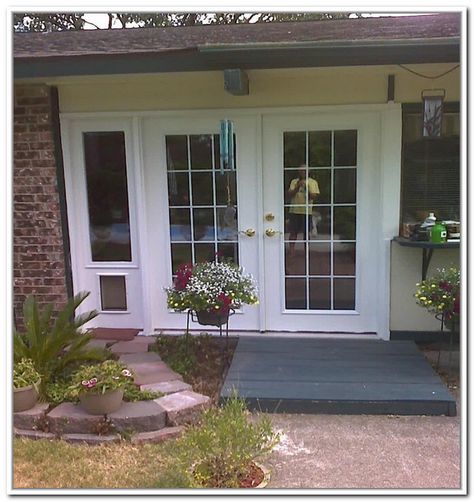 Doggie Door Ideas, Window Treatments For French Doors, Dog Door Ideas, Doggy Doors, French Patio Doors, Pintu Interior, Doggy Door, Doggie Door, Dog Doors