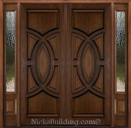 Main Door Design Two Doors, Door Design Wood Modern, Exterior Double Doors, Doors With Sidelights, Pintu Interior, Wooden Double Doors, Double Door Entrance, House Main Door, Modern Entrance Door