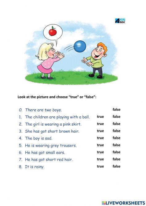 True or false online exercise for elementary True Or False Worksheet, True Or False, Comprehension For Grade 1, Sequencing Activities Kindergarten, True False, Picture Comprehension, Picture Composition, Kindergarden Activities, Phonics Practice