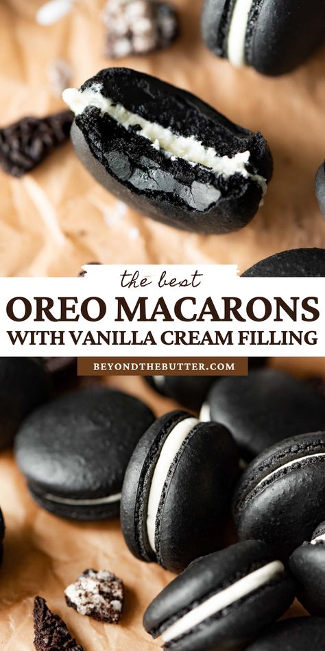 Oreo Macarons, French Macaroon Recipes, Macaron Flavors, Lost 100 Pounds, Macaroon Recipes, Macaron Recipe, Sweet Snacks Recipes, Baked Dessert Recipes, Fun Baking Recipes