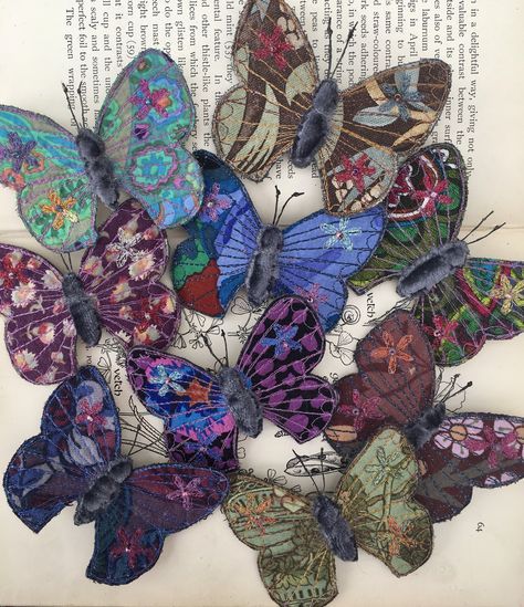 Butterfly Textile Art, Fashioned By Nature Art, Butterfly Textiles Sketchbook, Nature Textile Art, Textile Projects Ideas, Natural Forms Textiles Gcse, Gcse Art Textiles Final Piece, Nature Inspired Textiles, Art Textiles Sketchbook