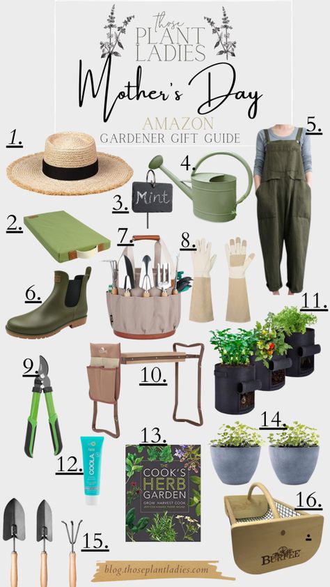 Mother's Day Gift Guide - blog.thoseplantladies.com Gardening Gift Ideas, Mothers Day Garden Gifts, Garden Gifts For Mom, Gardening Gifts, Gardening Mothers Day Gifts, Gifts For The Gardener, Gardener Gift Basket, Mother’s Day Gifts For Garden, Mother’s Day Gardening Gift Ideas