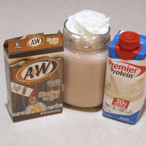 I am in love with making new protein shakes, and this Root Beer Protein Shake Recipe did not disappoint.  Root Beer floats are a favorite of mine so this was the perfect quick treat with the warmer weather.  Now Premier Protein has always been one of my favorites for staying on track with WW. This shake tastes like ice cream but works out to only 3 WW Smartpoints too! (I have included affiliate links to products I love. As an Amazon Associate, I earn from qualifying purchases.)   Now it is ... Premier Protein Starbucks Recipes, Drinks Made With Premier Protein, Reeses Protein Shake Healthy, Premier Protein Dirty Soda, Premier Banana Protein Shake Recipes, Premier Protein Root Beer Float, Premier Protein Keto Recipes, Strawberry And Cream Premier Protein Recipes, Protein Shake Recipes With Premier Protein