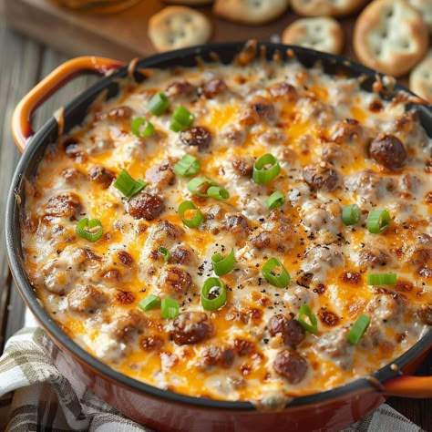 Hot Sausage Beer Cheese Dip Recipe Sausage Beer Cheese Dip, Cheesy Dips, Sausage Cheese Dip, Beer Cheese Dip Recipe, Sausage Dip, Beer Cheese Dip, Cheese Dip Recipes, Hot Sausage, Beer Cheese