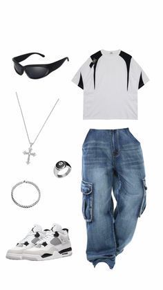 Wattpad Outfits Men, Black Outfit Men Street Fashion, Ropa Y2k Hombre, Mens Outfits Black, Shoes Chain, Street Wear Aesthetic, Male Outfit, Baggy Outfit Ideas, Black Outfit Men