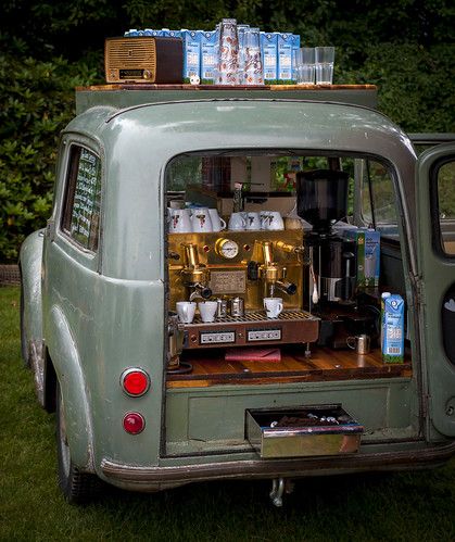 Coffee Bar On Wheels, Coffee Bar Cart, Bar On Wheels, Mobile Cafe, Mobile Coffee Shop, Coffee Van, Coffee Bar Station, The Heist, Coffee Truck