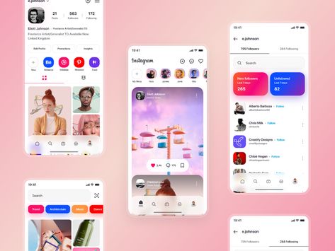 Instagram redesign 2 by Nicholas.design for Steelmonk on Dribbble Social Media App Design, Instagram Redesign, Social App Design, App Redesign, Ux Design Principles, Instagram Mobile, Mobile Application Design, Mobile App Design Inspiration, App Interface Design