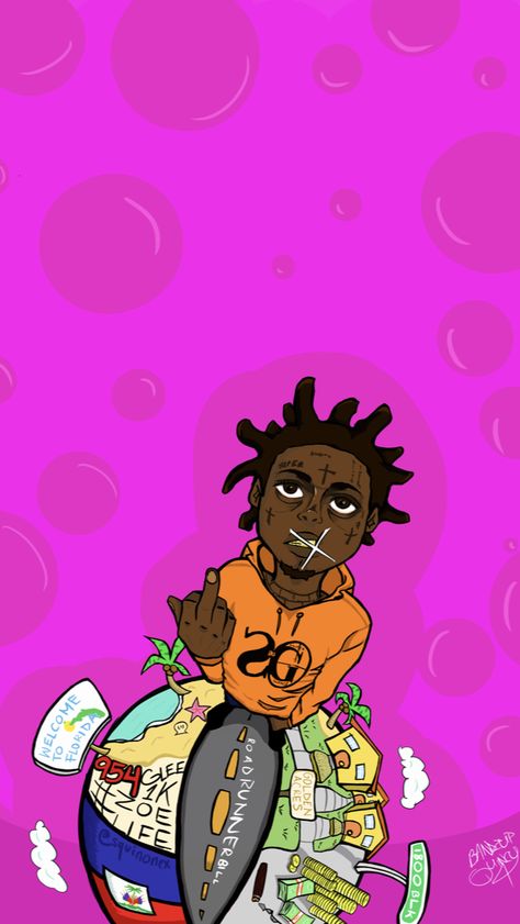 Kodak Black Wallpaper Iphone, Kodak Black Wallpaper Cartoon, Kodak Black Drawing, Kodak Black Painting, Black Cartoon Wallpaper, Kodak Black Cartoon, Cartoon Trap Art, Black Cartoon Art, Trill Cartoon