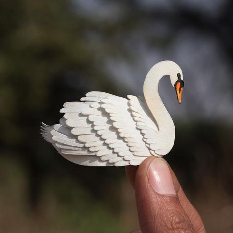 Swan Party, Magpie Art, Swan Bird, Paper Cut Artists, Paper Bird, Mute Swan, Hummingbird Art, Paper Birds, Paper Cut Art