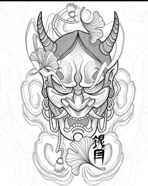 190 Oni Mask Tattoo Designs with Meaning(2023) - TattoosBoyGirl Japanese Oni Mask Tattoo, Hannya Maske Tattoo, Tato Joker, Mascara Hannya, Hannya Maske, Samurai Mask Tattoo, Mascara Oni, Japanese Demon Tattoo, Japanese Mask Tattoo