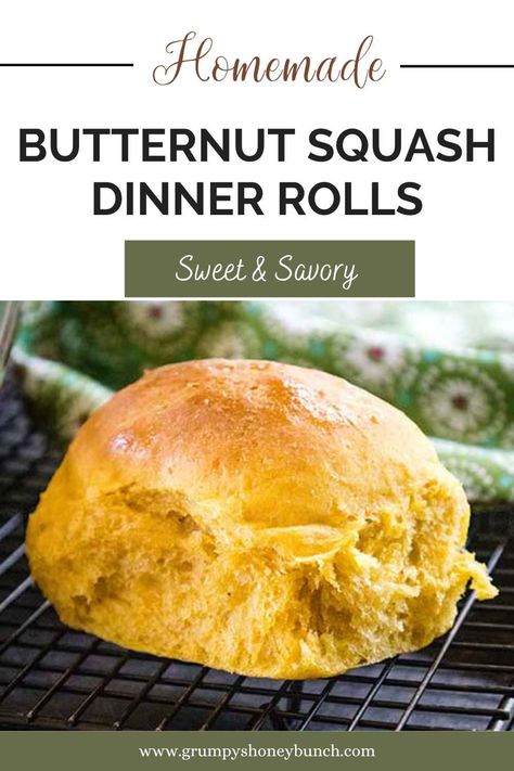 Bring warmth and flavor to your table with these Butternut Squash Dinner Rolls! 🧡🍞 Soft, fluffy, and slightly sweet, these rolls are made with roasted butternut squash for a beautiful golden hue and a hint of earthy sweetness. Perfect for fall feasts, holiday dinners, or anytime you want to elevate your bread game. These rolls are sure to be a hit with family and friends! Butternut Squash Buns, Squash Rolls Recipe, Butternut Squash Rolls, Butternut Squash Recipes Side Dishes, Squash Rolls, Butternut Squash Dinner, Squash Dinner, Butternut Squash Bread, Mashed Butternut Squash