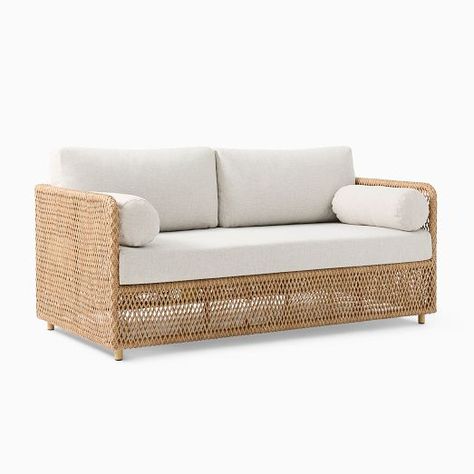 Modern Outdoor Sofas & Daybeds | West Elm Angle Sofa, Coastal Sofa, Beach Sofa, Wicker Outdoor Furniture, Commercial Patio Furniture, Modern Outdoor Sofas, House Pool, Stylish Outdoor Furniture, Study Furniture