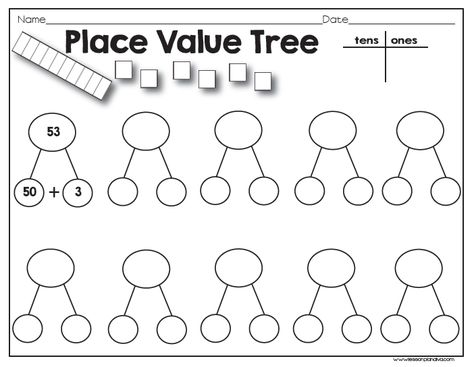 Need a quick math station on place value? Put this sheet inside of a sheet protector, add dice, and use a dry erase marker! Get it here! Decomposing Numbers Second Grade, Tree Classroom, Math Station, Number Bond, Expanded Form, Math Place Value, Number Bonds, Math Number Sense, Math School