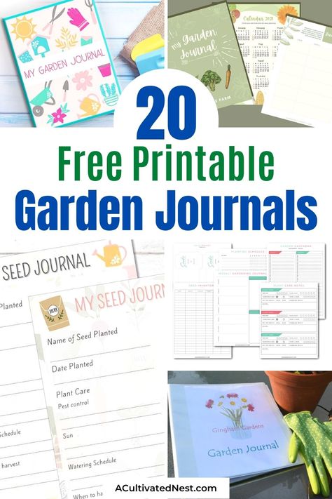 20 Handy Free Printable Garden Journals- If you want to improve your garden year after year, you should record your experiences in one of these free printable garden journals! | #freePrintables #printable #gardenJournal #gardenPlanner #ACultivatedNest Free Garden Planner Printable, Garden Journal Printables Free, Printable Garden Labels, Plant Journal Template, Gardening Journal Printables, Garden Journal Template, Apartment Homestead, Garden Journals, Garden Journaling