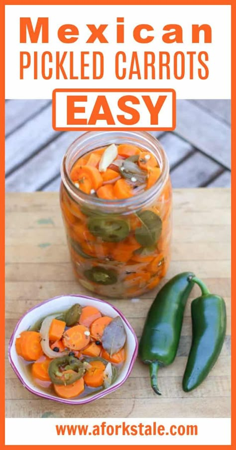 Authentic Mexican Pickled Carrots, Hot Carrots Mexican, Pickled Carrots Mexican Style, Pickled Shredded Carrots, Can Carrot Recipes, Pickled Foods Recipes, Mexican Relish, Mexican Pickled Carrots Recipe, Mexican Carrots