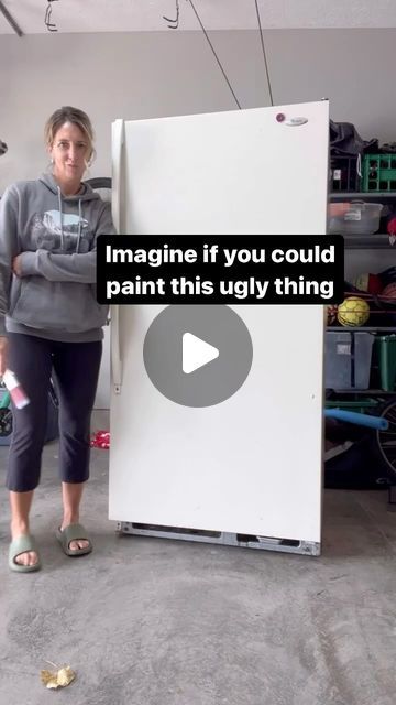 ReVive it | West Milton, Ohio on Instagram: "Read HOW ⬇️

I have been wanting to paint this ugly outdated garage refrigerator. 

So guess what I did, here's how. 
All products tagged 🛒

Step 1 - prep with the cleaner 
Step 2 - roll on the paint (2-3 coats) color Slate
Optional - Tuff Top (polyurethane)

If you've never heard of this product, it is called  Rethunk Junk & it's amazing. 

Here's what else you can paint...
- all kinds of furniture 
- laminate 
- metal 
- wicker
- planters
- mailbox
- front door
- cars (black strip)
- tile
- vinyl (no cracks)
- fabric
- hardware
- refrigerator

I'm actually a retailer and I made a FREE video course for you to have that teaches you how to paint furniture, no sanding required. 

Once you learn the steps, you can paint anything !!

🔻Need a tutor Painted Wicker Furniture Colors, Garage Refrigerator, Paint Refrigerator, Painting Wicker Furniture, Rethunk Junk, Cars Black, How To Paint Furniture, Painted Wicker, Wicker Planter