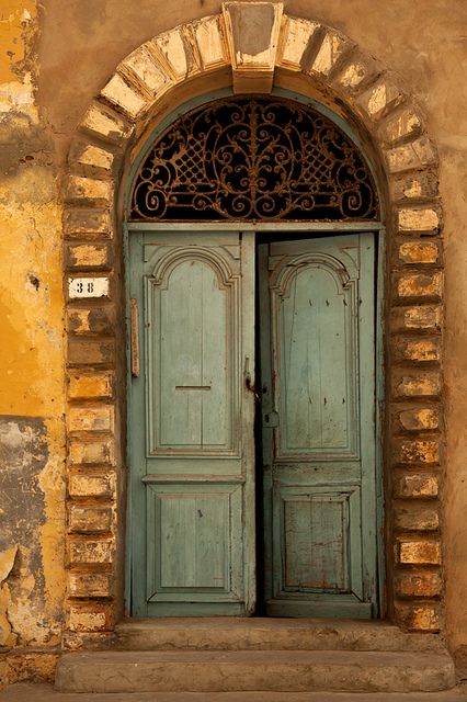 Saint-Louis, Senegal Beautiful Doors Entrance, Beautiful Doors Italy, African Doors, Historic Doors, Pretty Door, Senegal Africa, Green Doors, Italian Doors, When One Door Closes