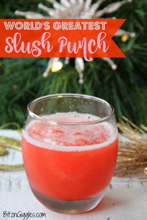 World's Greatest Slush Punch - The best party punch you will ever have!! Great for showers, holidays and all kinds of celebrations. Kid-friendly and SO addicting! Small Batch Punch Recipe, Best Party Punch, Slush Punch, Punch Recipes For Kids, Christmas Drinks Nonalcoholic, Snack Tables, Wedding Punch, Alcoholic Punch Recipes, Holiday Beverages