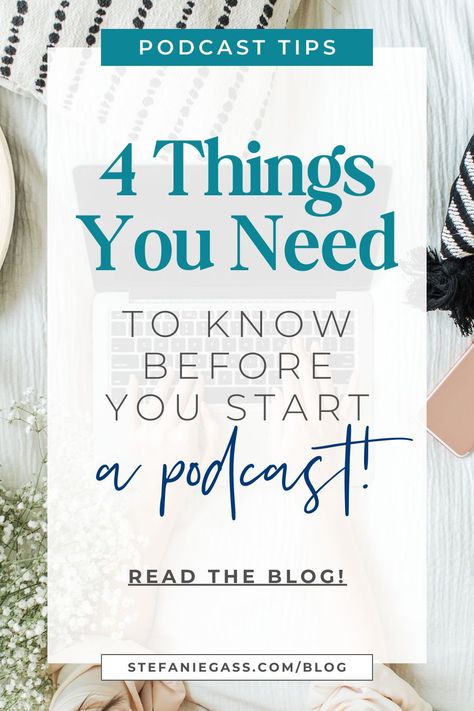 Are you ready to start a podcast for your online business? Here are 4 things you need to know before you get started. Check out the blog to learn more about how starting a podcast can bring you more joy, more profit, and more customers. How To Start A Podcast Make Money, What Do You Need To Start A Podcast, Things To Talk About On A Podcast, Podcast Description Ideas, Starting A Podcast For Beginners, How To Create A Podcast, Podcast Ideas For Women, Starting A Podcast Checklist, How To Start A Podcast