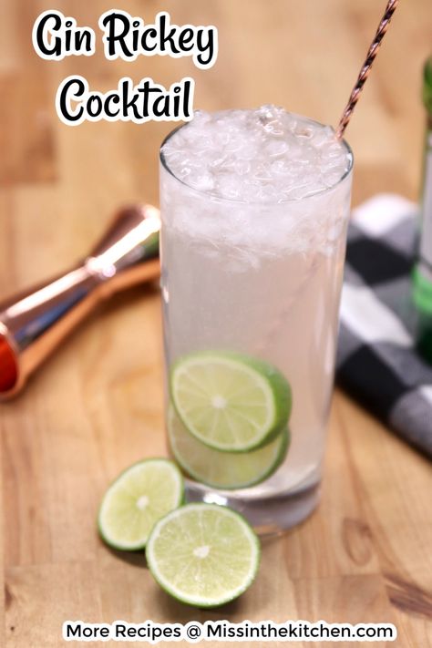 Gin And Soda Recipes, Gin And Lime Cocktail, Cocktails With Club Soda, Club Soda Drinks, Gin Rickey Recipe, Easy Party Drinks, Gin And Soda, Orange Juice Cocktails, Cannibis Recipes