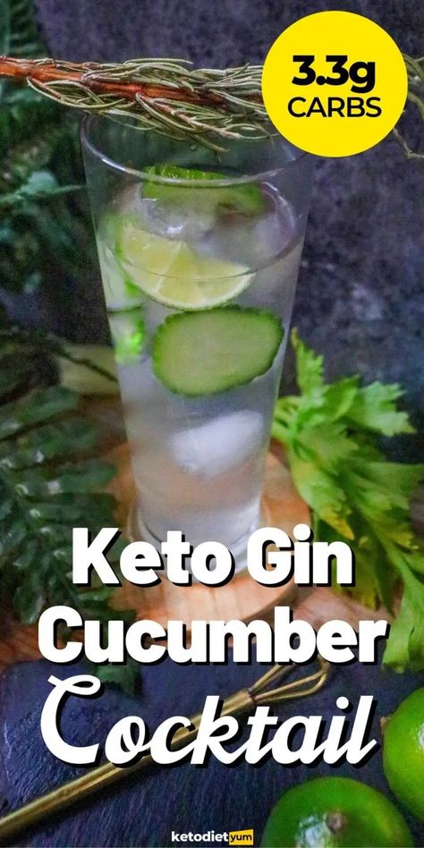 Cucumber Gin Cocktail, Keto Cucumber, Keto Friendly Vegetables, Cucumber Cocktail, Dinner Recipes Low Carb, Dessert Recipes Keto, Healthy Recipes Keto, Easy Keto Recipes For Beginners, Low Carb Cocktails