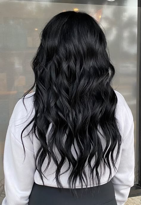 Hand Tied Extension install by @sydneyclairehair at Salon INXS Boliage Hair Black Hair, Black Hair With Extensions Colour, Black Extensions, Black Hair For Summer, Jet Black Hairstyles, Black Hair With Extensions, Black Hair Inspo Long, Black Extensions Hair Long, Black Hair Dyed