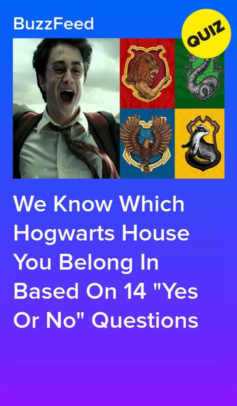 This "Yes Or No" Quiz Will Reveal Which Hogwarts House You Belong In #quiz #quizzes #buzzfeed #triviaquestionsandanswers #quizzesbuzzfeed #bestfriendquiz #bffquiz Harry Potter Quiz Buzzfeed, Hogwarts Quizzes, Hogwarts Sorting Quiz, Hogwarts Houses Quiz, Hogwarts Quiz, Harry Potter Test, Harry Potter House Quiz, House Quiz, Which Hogwarts House