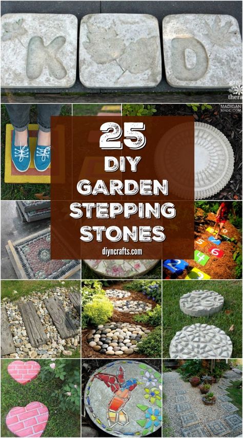 25 Top Garden Stepping Stone Ideas For A Beautiful Walkway - Curated and published by DIYnCrafts Garden Stepping Stones Diy, Stepping Stone Ideas, Garden Bed Layout, Stepping Stone Paths, Backyard Walkway, Stone Ideas, Unique Garden Art, Stepping Stones Diy, Garden Stepping Stones