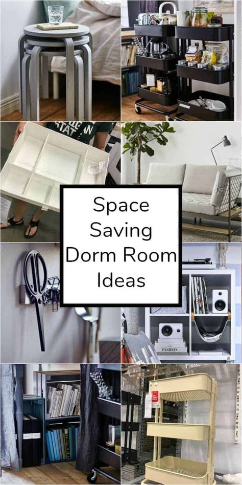 Guys Dorm Room Ideas, Ikea Dorm, Dorm Must Haves, Guy Dorm Rooms, College Packing List, Boys Dorm Room, Dorm Hacks, Small Dorm Room, Small Dorm