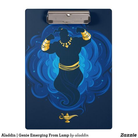 Aladdin | Genie Emerging From Lamp Clipboard #mademesmile #zazzle #zazzlemade #UniqueGifts #DisneyFamily #aladdin #disney #disneyworld #DisneyGifts #Personalize #binder #backtoschool #binderclips #backtoschoolsupplies Gifts For Movie Lovers, Disney Gift Ideas, Magical Lamp, Prince Ali, Aladdin Disney, Aladdin Genie, Disney Live Action Movies, The Arabian Nights, Genie Aladdin