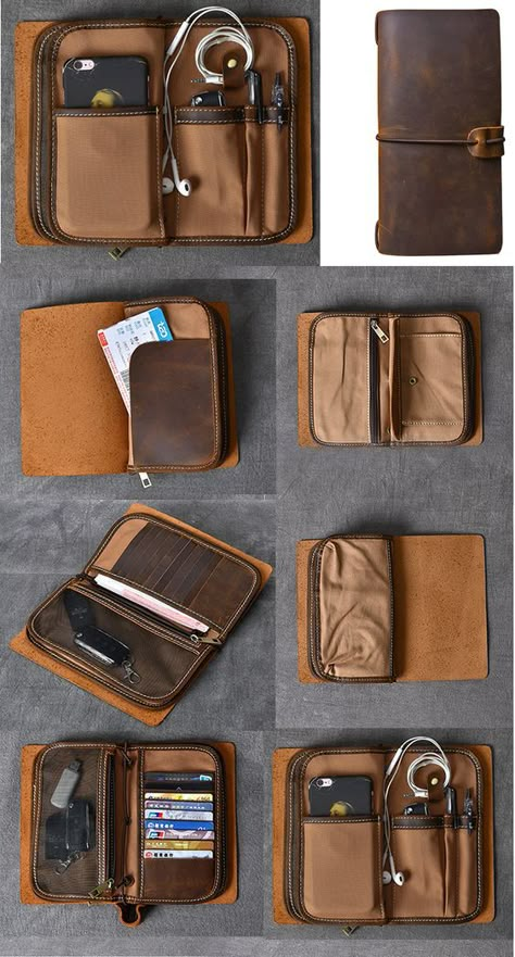 Best Slim Wallet, Leather Wallet Design, Leather Phone Cover, Portfolio Bag, Leather Organizer, Leather Wallet Pattern, Mens Bags Fashion, Cord Organizer, Diy Leather Bag