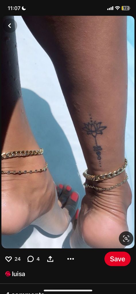 Baddie Ankle Tattoos, Small Feet Tattoos For Women, Womens Ankle Tattoos, Tattoo Ideas Female Ankle, Inner Ankle Tattoo, Vision Tattoo, Inner Ankle Tattoos, Tattoo On Foot, Back Of Leg Tattoos