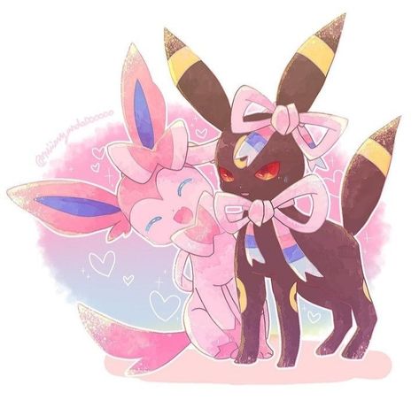 Umbreon X Sylveon, Sylveon X Umbreon, Sylveon Fanart, All Eevee Evolutions, Pokemon Umbreon, Pokemon Eeveelutions, Eevee Evolutions, Pokemon Ships, Pokemon Cosplay