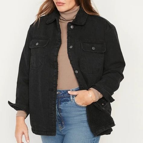 Reposhing This Item I Purchased From @Stephanieescate. Loved It, But Ready To Rotate For Something New. Questions? Leave A Comment Below! Black Jean Jacket Outfits, Jean Jacket Sherpa, Boyfriend Jean Jacket, Navy Boyfriend, Black Jean Jacket, Jean Jacket Outfits, Womens Sherpa, Black Jean, Navy Jackets