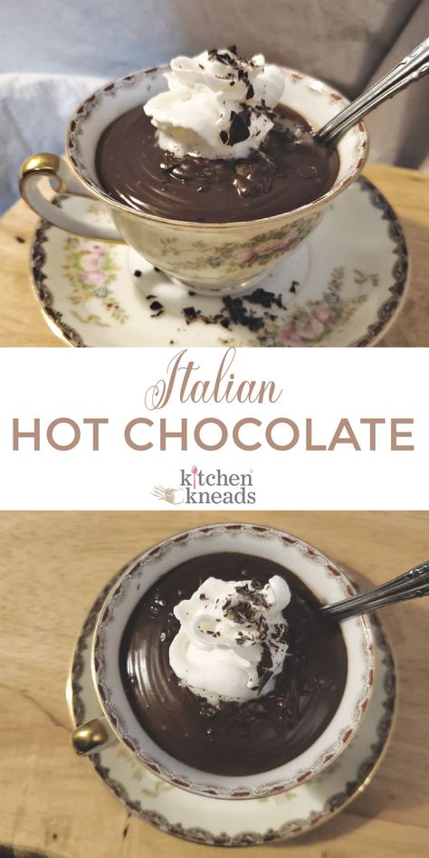 Black Hot Chocolate, Thick Italian Hot Chocolate, Warm Chocolate Desserts, European Hot Chocolate, Thick Hot Chocolate Recipe, Fancy Hot Chocolate, Italian Hot Chocolate Recipe, Unique Meals, Thick Hot Chocolate