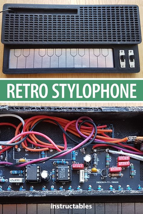 Build a remake of the small synthesizer-type music gadget called a stylophone.  #Instructables #electronics #technology #sound #audio Diy Synthesizer, Synthesizer Diy, Synthesizer Music, Tech Projects, Music Gadgets, Music Making, Hobby Electronics, Tech Diy, Engineering Tools