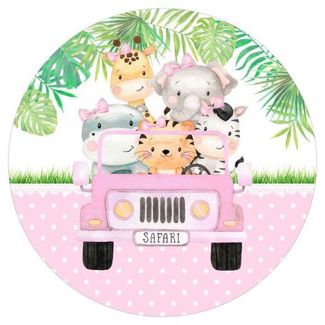 Safari Baby Shower Girl, Festa Safari Baby, Safari Animals Birthday, Safari Baby Animals, Safari Cakes, Hawaiian Birthday Party, Baby Rosa, Safari Birthday Party, Baby Shawer