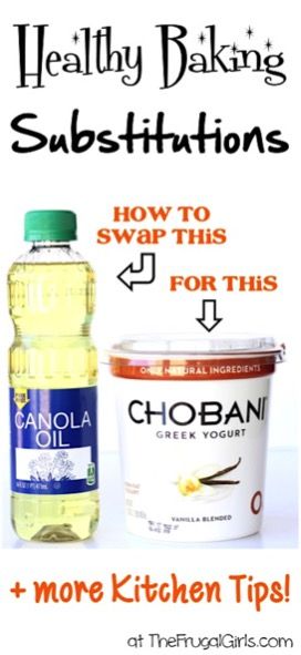 101 Genius Kitchen Tips and Tricks to Save Time and Effort! Canola Oil Substitute, Baking Substitutes For Oil, Oil Alternative In Baking, Healthy Baking Substitutions, Cooking Substitutes, Healthy Baking Substitutes, Baking Substitutions, Buttermilk Substitute, Oil Substitute