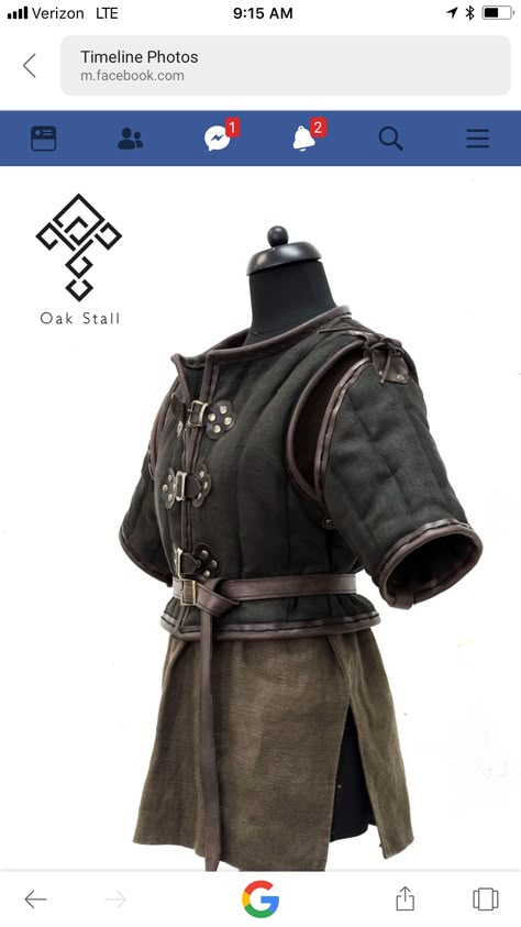 Oak Stall gambeson Medieval Padded Armor, Gambison Medieval, Gambeson Armour, Gambeson Pattern, Female Gambeson, Medieval Gambeson, Medieval Outfit, Medieval Clothes, Larp Armor