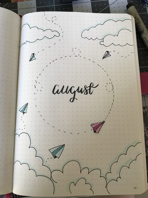 August bullet journal cover Bullet Journal Ideas Pages August, August Bullet Journal Cover Easy, August Cover Page Bullet Journal, August Journal Cover, August Drawings, August Journal, August Bullet Journal Cover, Bullet Journal Simple, Journal D'inspiration