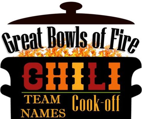 A cook-off is a cooking competition wherein a similar dish is prepared with different recipes by several competitors. chili-cook-off-team-names Chili Cookoff Ideas, Cookoff Ideas, Football Chili, Chilli Cookoff, Halloween Chili, Tailgate Chili, Campfire Chili, Chili Contest, Chili Party