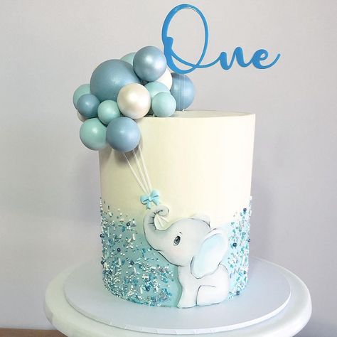 And here it is! Jude’s 1st Birthday cake featuring that adorable elephant once again and amazing ‘floating’ topper by @for.lucks.sake… Blue Theme Cake, Elephants Illustration, Elephant Birthday Cakes, Γενέθλια Mickey Mouse, Baby Elephant Cake, Elephant Baby Shower Cake, Boys First Birthday Cake, Elephant Clipart, Boys 1st Birthday Cake